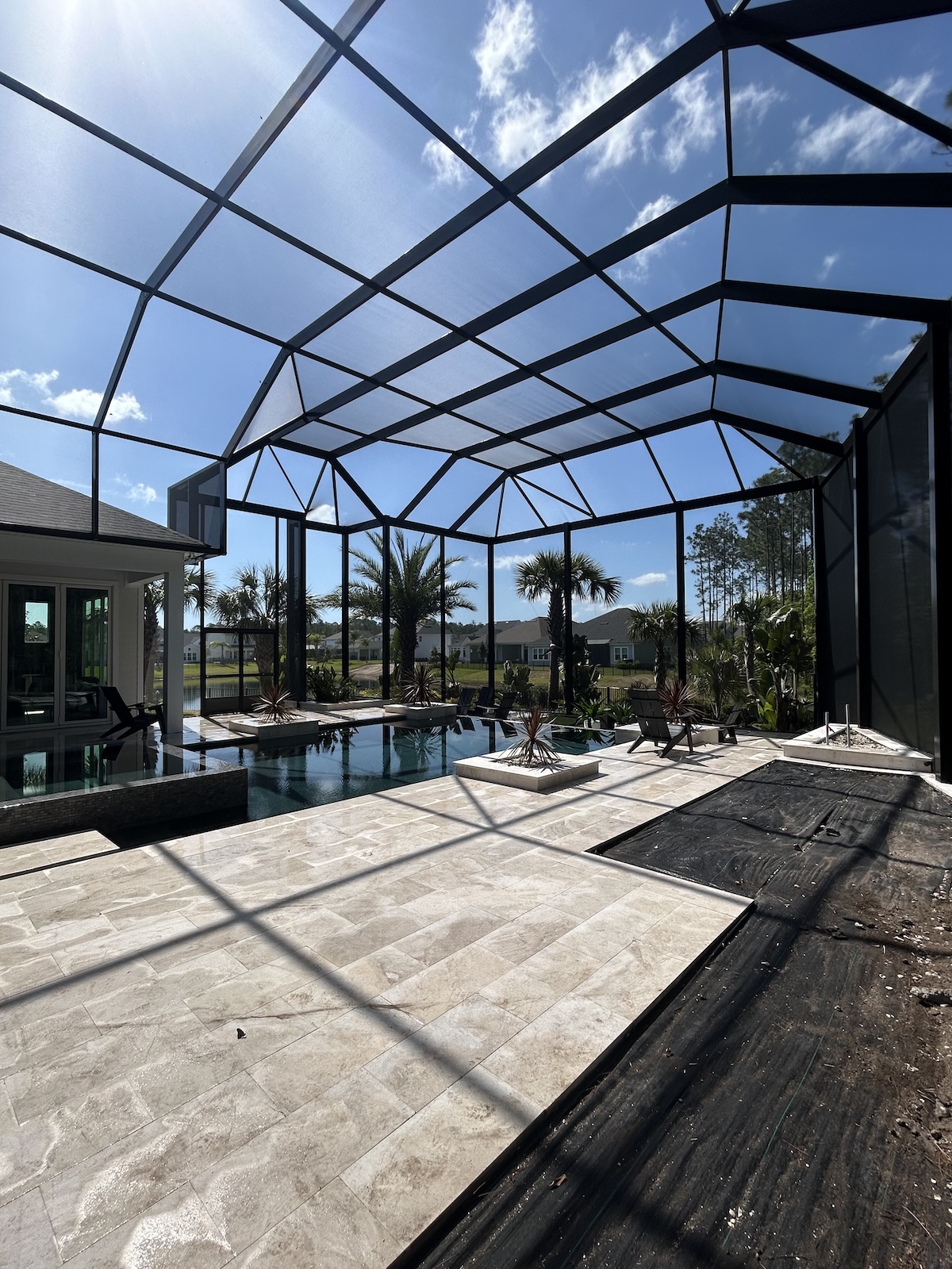 Custom Nocatee birdcage over pool